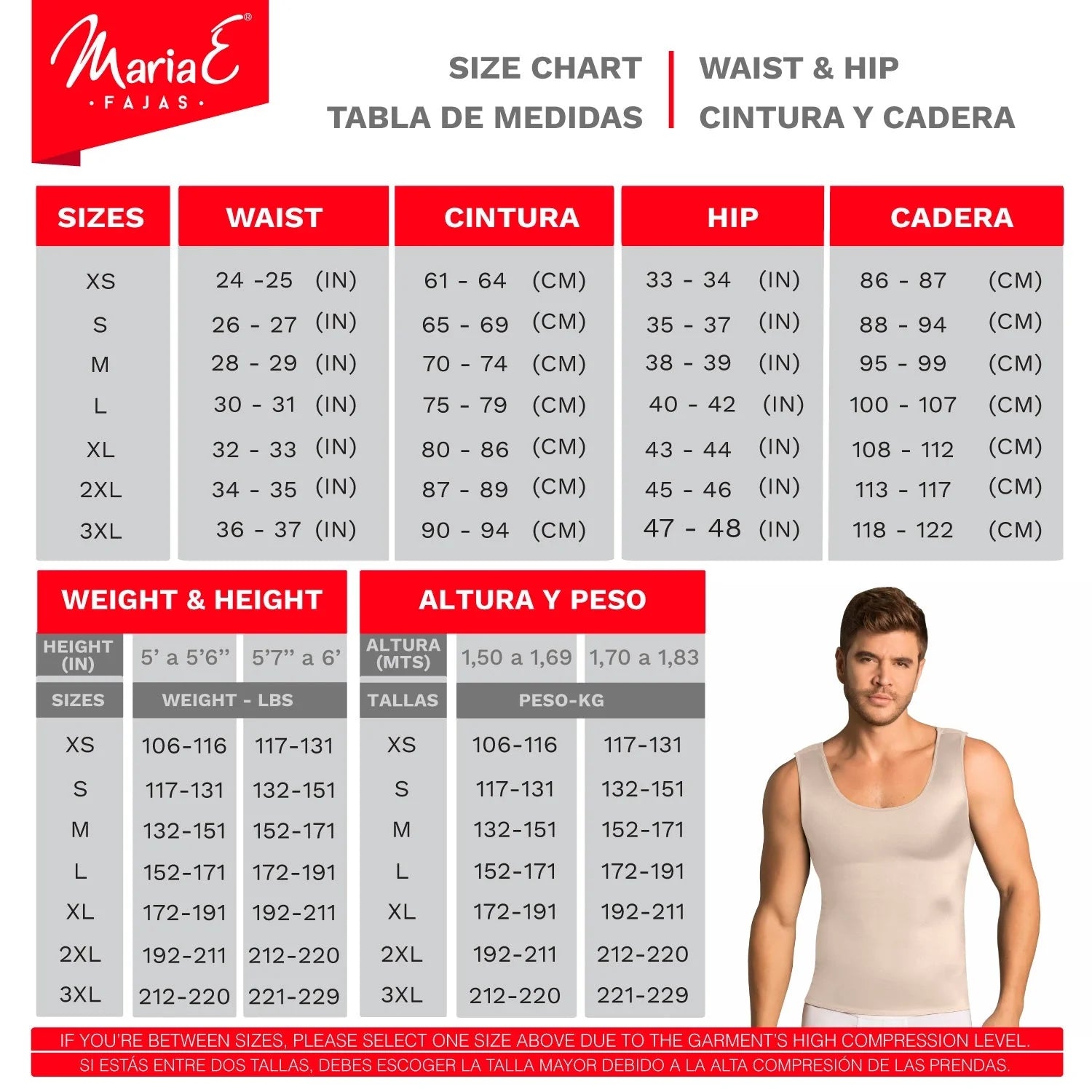 Fajas MariaE FH101 | Body Shaper Compression Vest Shirts for Men | Tummy & Back Control | Triconet