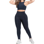 FLEXMEE 946764 | Sports High Waisted Leggings with Pockets Tummy Control Activewear Sportswear | Comfort Line