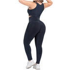 FLEXMEE 946764 | Sports High Waisted Leggings with Pockets Tummy Control Activewear Sportswear | Comfort Line