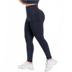 FLEXMEE 946764 | Sports High Waisted Leggings with Pockets Tummy Control Activewear Sportswear | Comfort Line