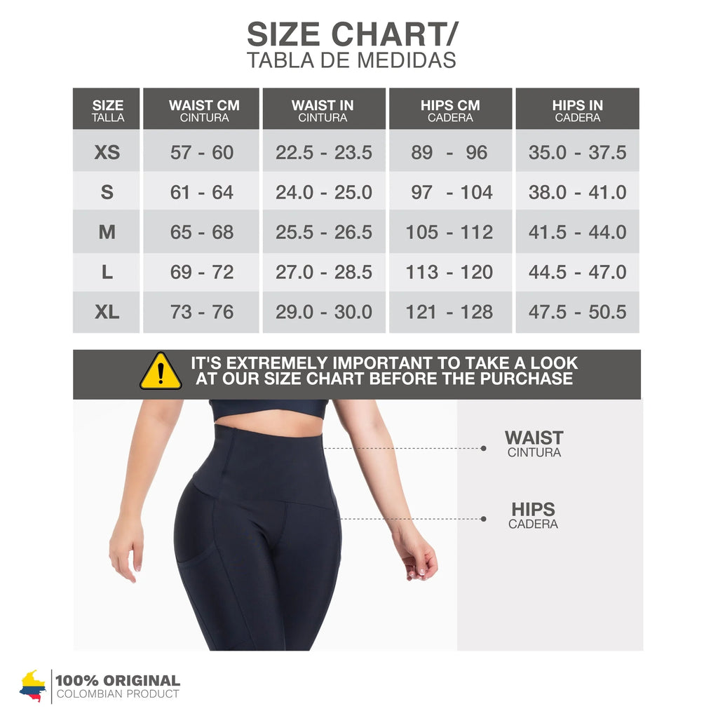 FLEXMEE 946764 | Sports High Waisted Leggings with Pockets Tummy Control Activewear Sportswear | Comfort Line