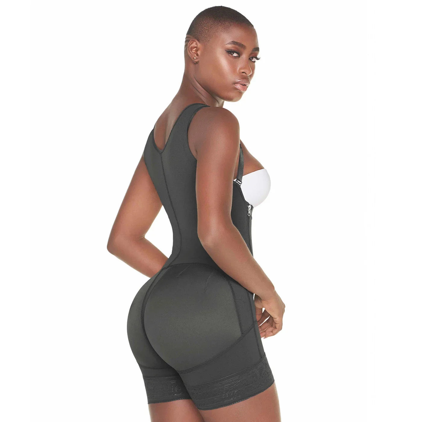 MARIAE FPL3330 Stage 2 Faja Colombiana Post Surgery Postpartum Shapewear Bodysuit Short Length with Side Zipper & Open Bust | 9633 | FQ113