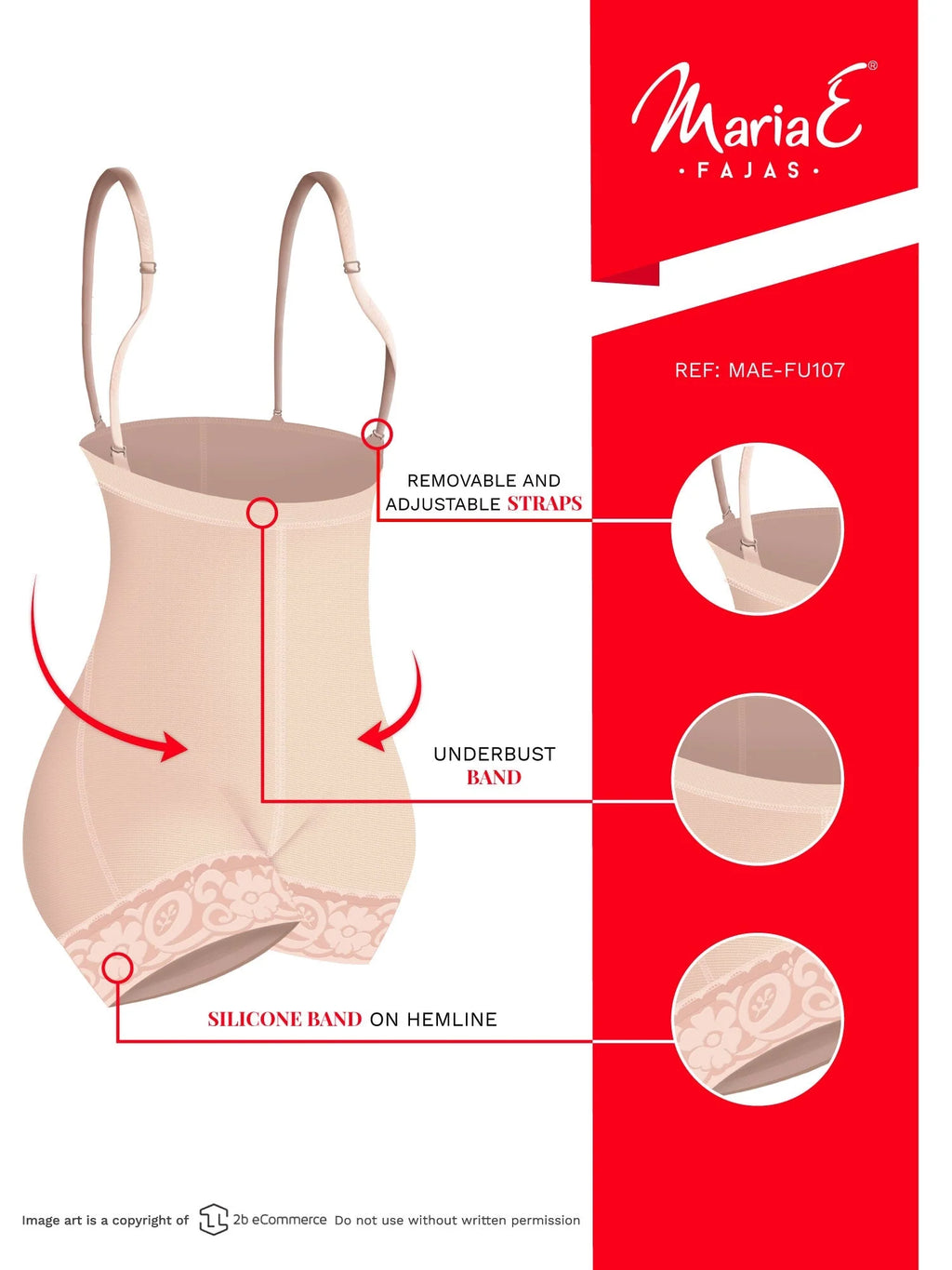 Fajas MariaE FU107 | Strapless Shapewear for Women for Daily Use | Tummy & Back Control | Triconet