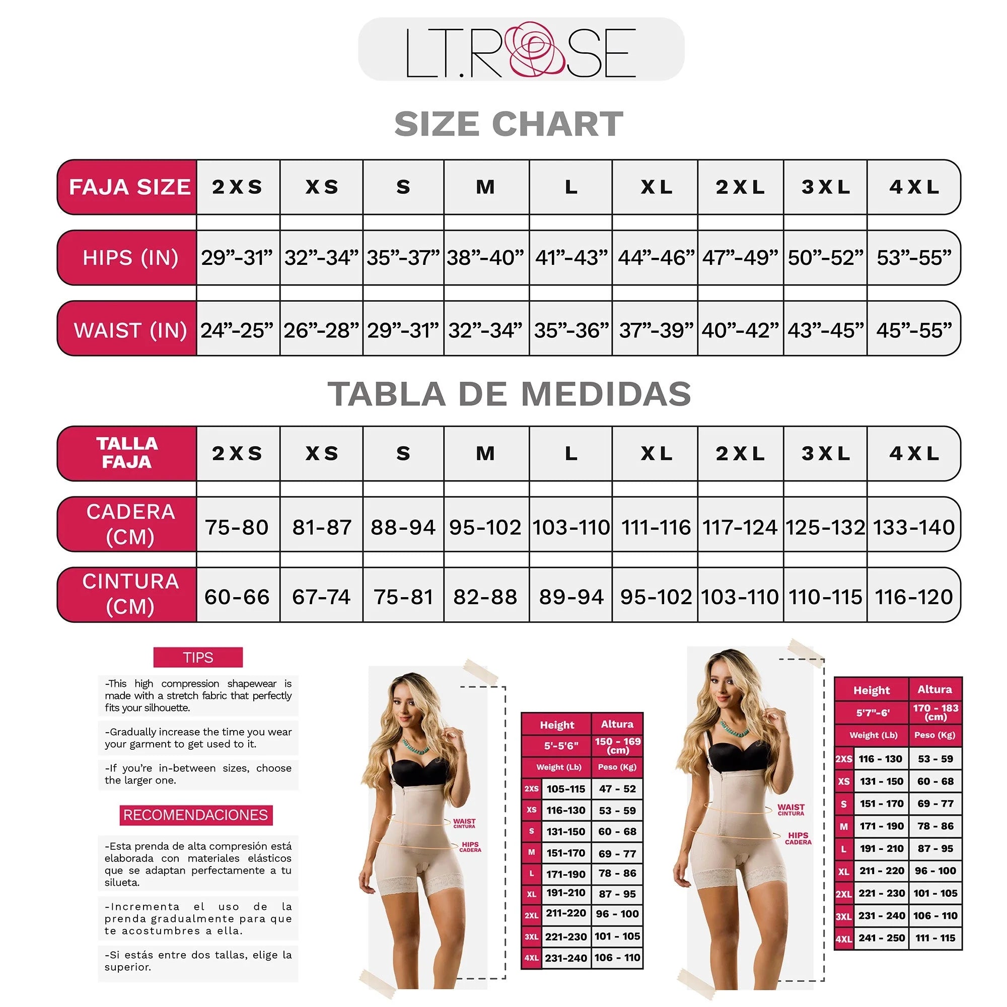 LT.Rose 21831 | High Waist Butt Enhancing Fupa Control pantyhose for Women | Daily Use