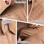 Fajas MariaE 9262 | Colombian Postpartum Full Body Body Shaper for Women | Knee Length & Bra | Powernet