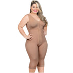 Fajas MariaE 9262 | Colombian Postpartum Full Body Body Shaper for Women | Knee Length & Bra | Powernet