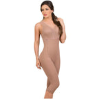 Fajas MariaE 9282 | Postoperative Shapewear with Bra | Side Zipper Knee Length | Powernet