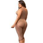Fajas MariaE 9282 | Postoperative Shapewear with Bra | Side Zipper Knee Length | Powernet