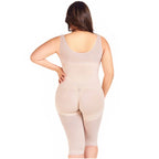 Fajas MariaE 9382 | Post Surgery Body Shaper | Postpartum Butt Lifting Girdle | Open Bust | Powernet & Knee Length