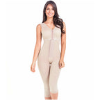 Fajas MariaE 9262 | Colombian Postpartum Full Body Body Shaper for Women | Knee Length & Bra | Powernet