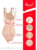 Fajas MariaE 9412 | Colombian Post Surgery Shapewear for Women | After Pregnancy Butt Lifting Compression Garment | Powernet