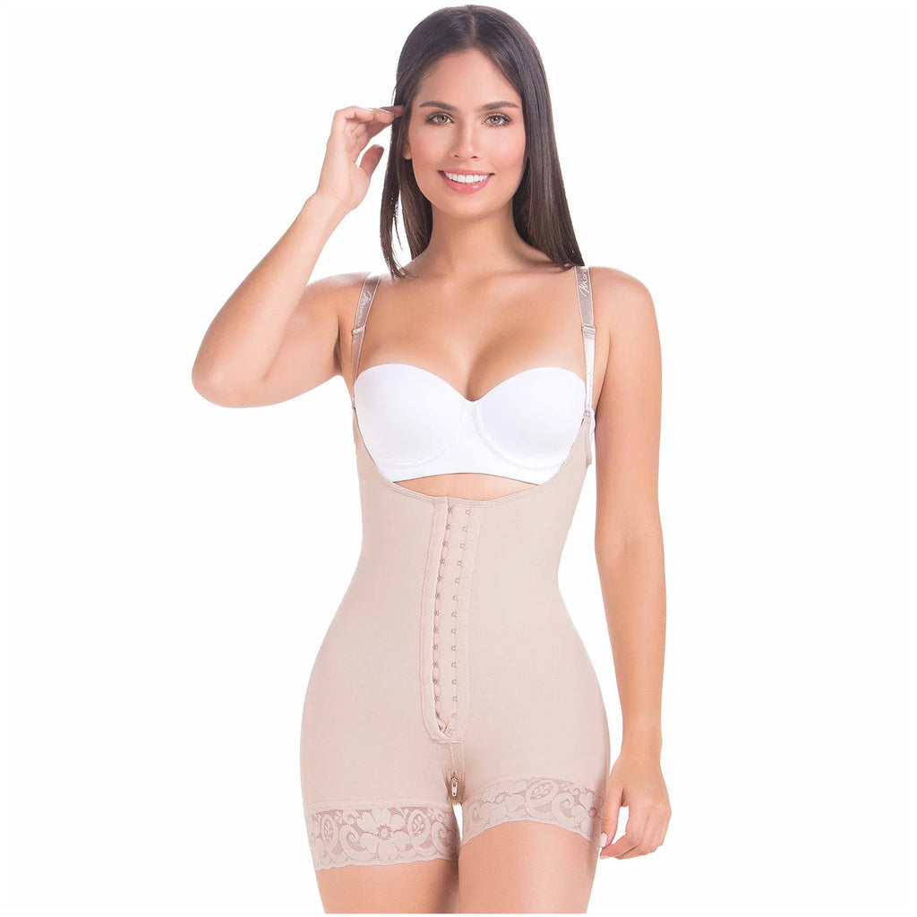Fajas MariaE FP100 | Postpartum Faja Butt Lifting Shapewear For Daily Use | Open Bust & Front Closure | Powernet