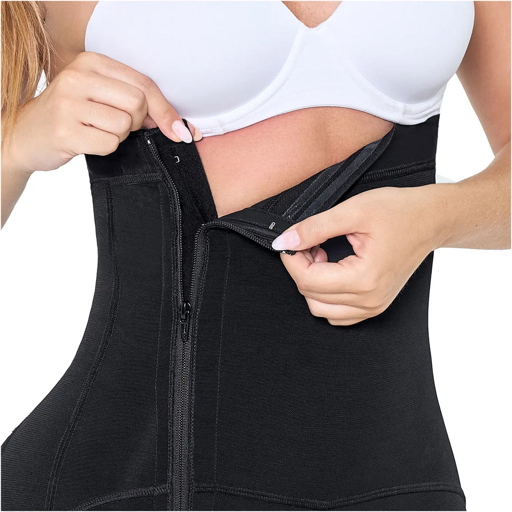 MARIAE FPL9530 Faja Colombiana Postpartum & Daily Use Shapewear Bodysuit Short Length with Side Zipper & Open Bust | 9143