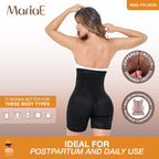 MARIAE FPL9530 Faja Colombiana Postpartum & Daily Use Shapewear Bodysuit Short Length with Side Zipper & Open Bust | 9143