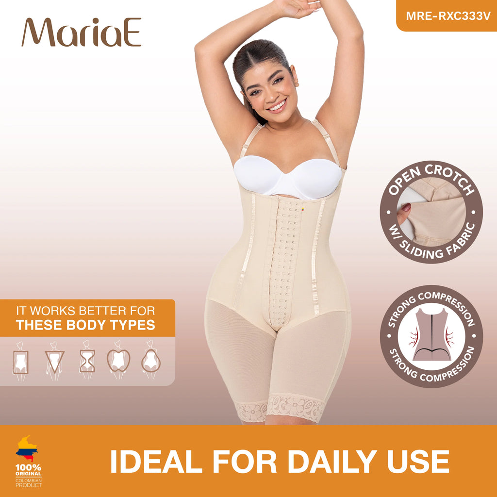 MARIAE RXC333V Fajas Colombianas Reductoras Moldeadoras Daily Use Shapewear Bodysuit High Compression Garment with Inner Elastic Bones | RA002