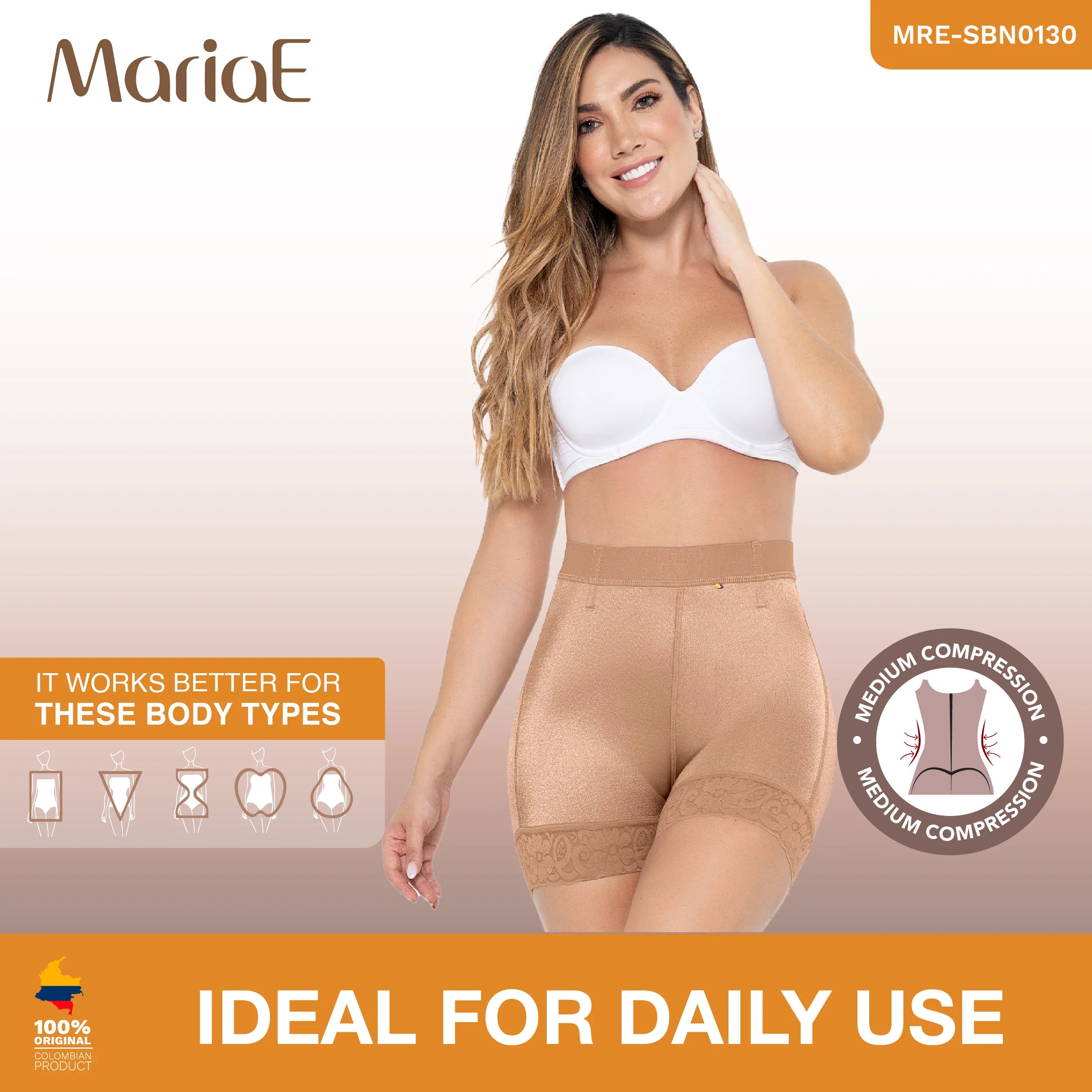 MARIAE SBN0130 Fajas Colombianas High Waisted Shapewear Shorts for Women Butt Lift Triconet | FU100
